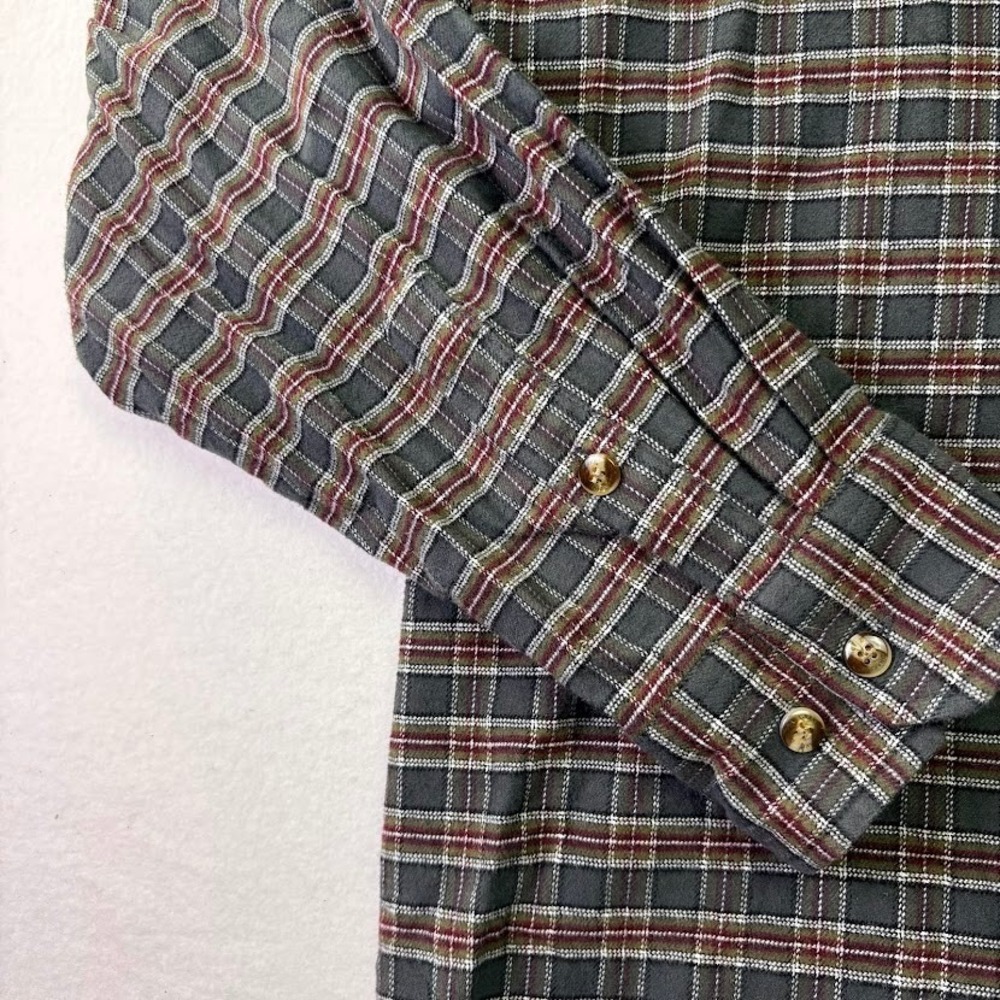 Drake Waterfowl Plaid Shirt Mens XL Green Zip Pocket Button Down - Picture 6 of 7